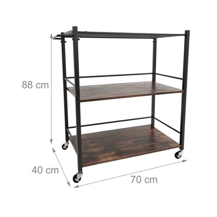 Serving Trolley with Removable Tray and Brakes