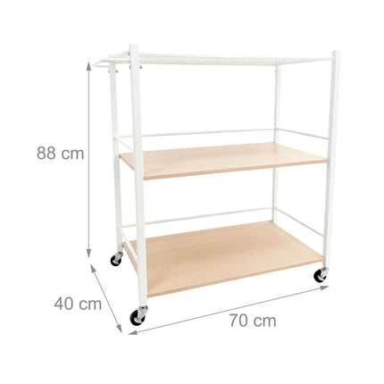 Serving Trolley with Removable Tray and Brakes