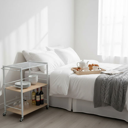 Serving Trolley with Removable Tray and Brakes