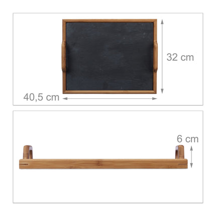 Serving tray with slate plate