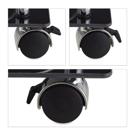 Serving trolley chrome and black glass