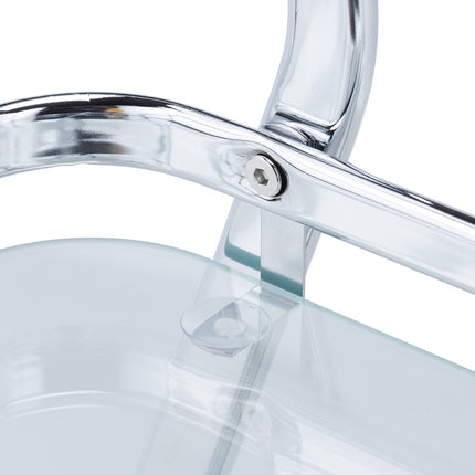 Serving trolley chrome and glass