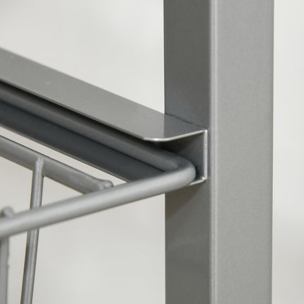 Kitchen trolley with metal baskets, silver, 36.5 x 89 cm
