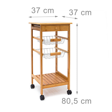 Serving trolley with 2 baskets