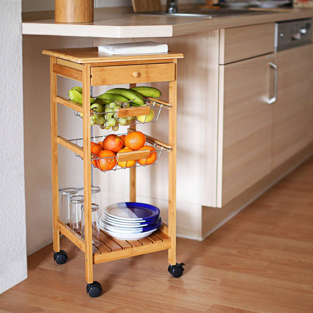 Serving trolley with 2 baskets
