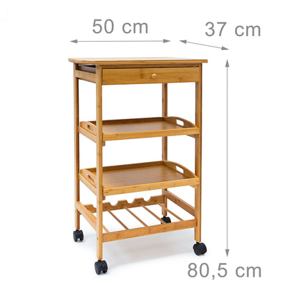 Serving trolley with wine rack JAMES L
