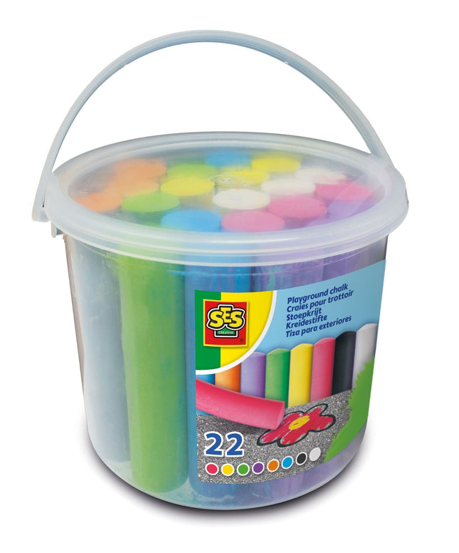 Ses Playground Chalks 22Pcs Bucket