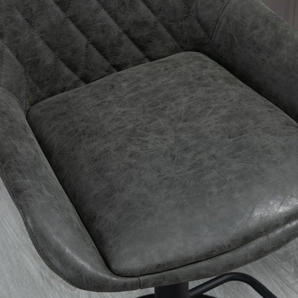 Height-adjustable bar stools, set of 2, dark gray artificial leather