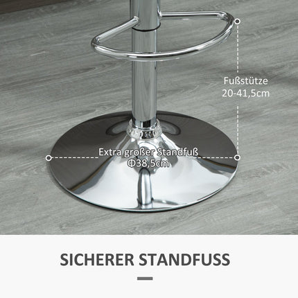 Adjustable Swivel Bar Stools, Set of 2 - White Faux Leather