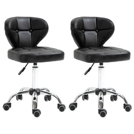 Set of 2 dark gray swivel wheelchairs, adjustable height