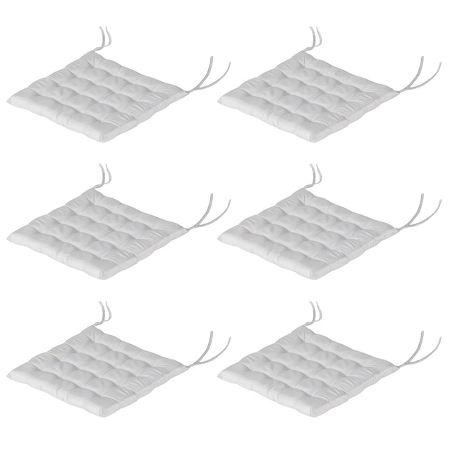 Light gray seat cushions with ties - Set of 6, 40x40 cm