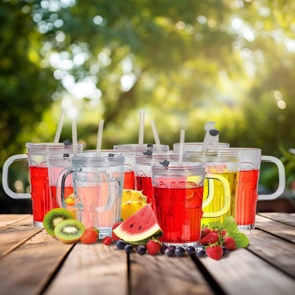 Set of 10 drinking glasses with handles