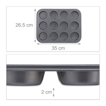 Set of 12 muffin tins in a set of 2