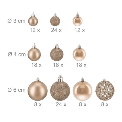 Set of 150 Christmas Baubles – Mixed Finishes