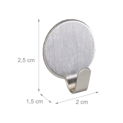 Set of 24 self-adhesive stainless steel hooks