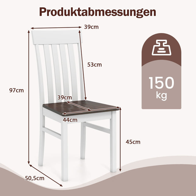 Zestaw 2 krzeseł do jadalni bez podłokietników, ergonomicznych, brązowych