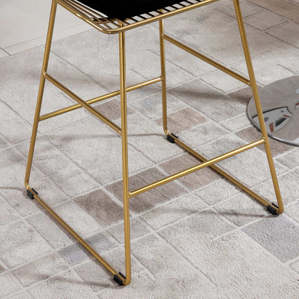 Set of 2 bar stools, gold steel legs, 46x56x95 cm