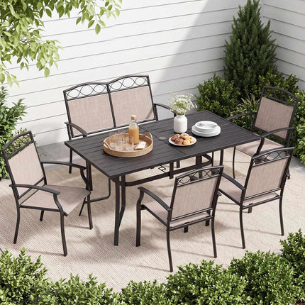 Set of 2 Brown Garden Chairs, Weatherproof & Ergonomic