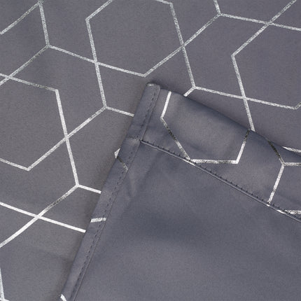 Set of 2 Grey Curtains with Pattern