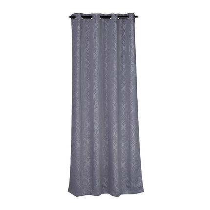 Set of 2 Grey Curtains with Pattern