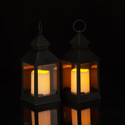 Set of 2 LED Lanterns – Plastic and Glass