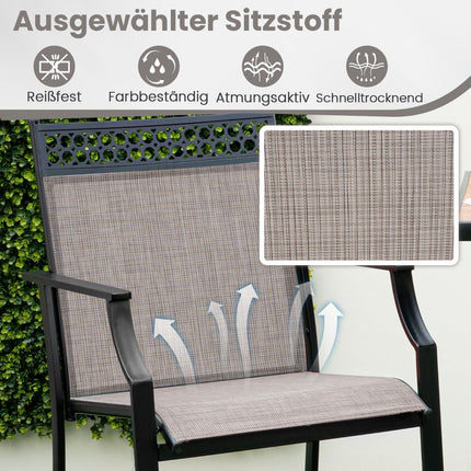 Set of 2 Outdoor Bar Stools, Quick-Dry Fabric, 63cm