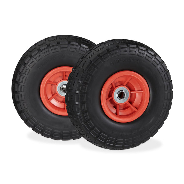 Set of 2 PU wheelbarrow tires 4.1/3.5-4
