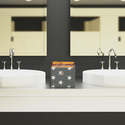 Set of 2 Star Motif Storage Boxes, Fabric Organizers