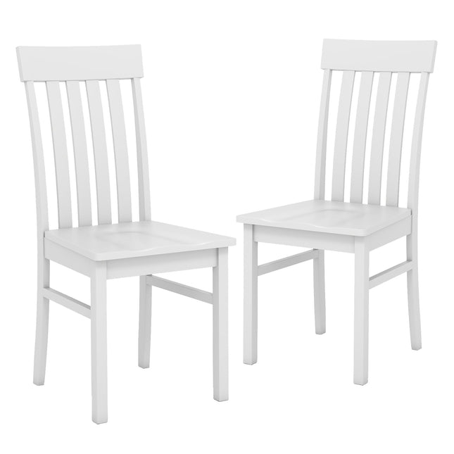 Zestaw 2 białych krzeseł do jadalni bez podłokietników, ergonomiczny design