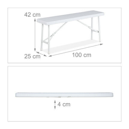 Set of 2 White Picnic Benches