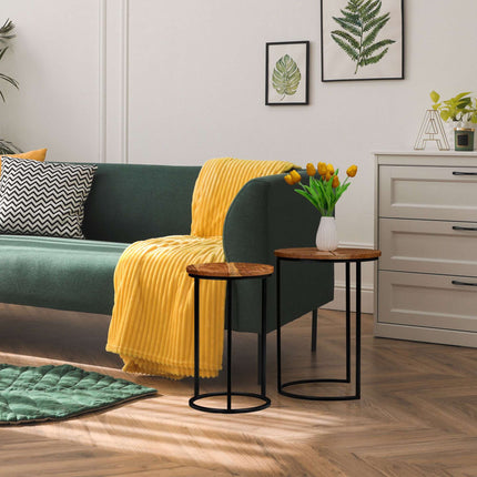 Set of 2 acacia tables