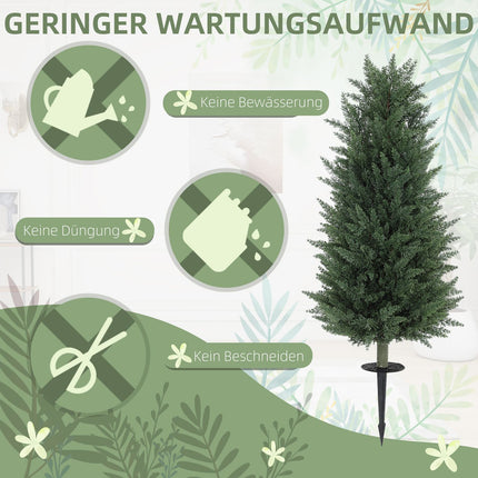 Artificial Cypress Trees Set, 831 UV-Resistant Leaves Each