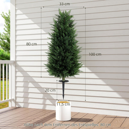Artificial Cypress Trees Set, 831 UV-Resistant Leaves Each
