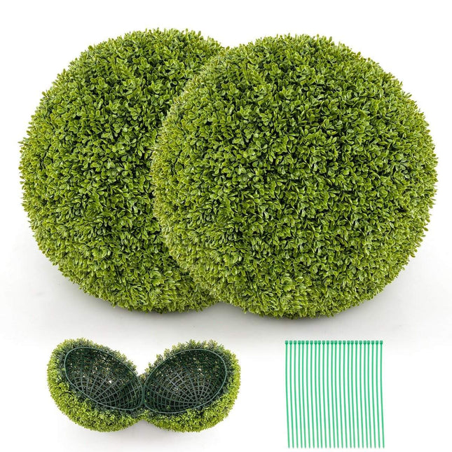 Set of 2 boxwood balls, 50 cm, boxwood balls, UV-resistant, decorative ball plants for the home