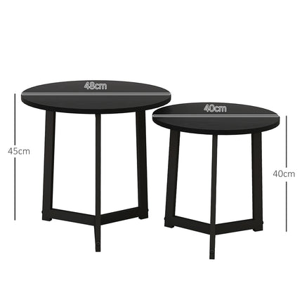 Round coffee table with steel frame - modern black design
