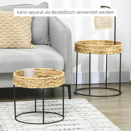 Boho Nesting Coffee Tables – Water Hyacinth & Steel Set
