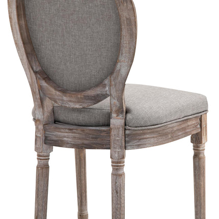 Gray retro dining chairs, upholstered, breathable linen, set of 2