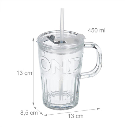 Set of 2 drinking glasses with handles