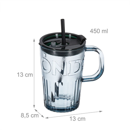 Set of 2 drinking glasses with handles