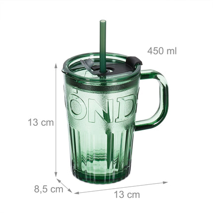 Set of 2 drinking glasses with handles