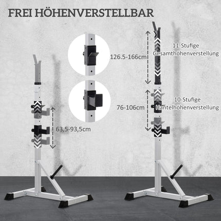 Adjustable 3-level steel dumbbell and barbell rack
