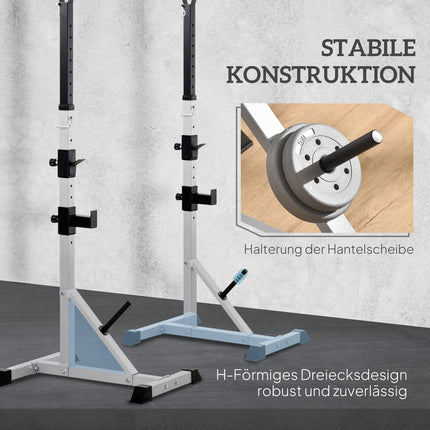 Adjustable 3-level steel dumbbell and barbell rack