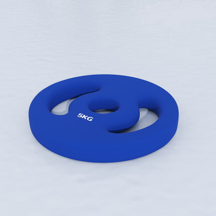 2 x 5 kg Blue Dumbbell Weight plates, 30 mm Drilling