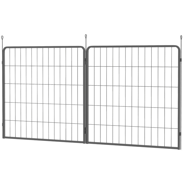 Outdoor dog fence panels, set of 2 - 80 x 80 cm, black