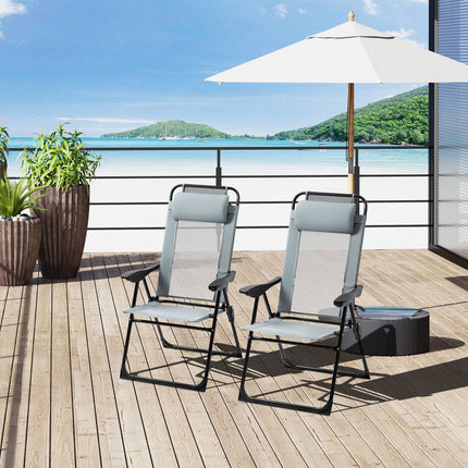 Folding garden chairs, adjustable backrest, 120 kg capacity