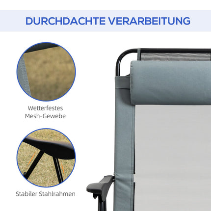 Folding garden chairs, adjustable backrest, 120 kg capacity