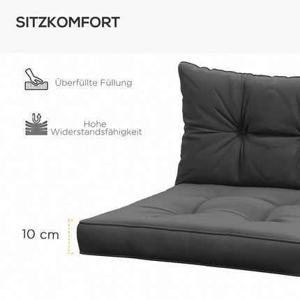 Garden chair cushions, 10 cm thick, dark gray polyester