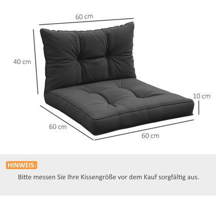 Garden chair cushions, 10 cm thick, dark gray polyester