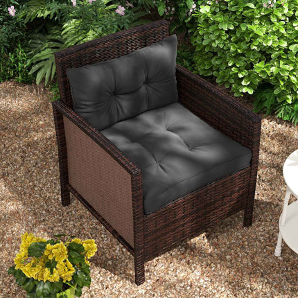 Garden chair cushions, 10 cm thick, dark gray polyester