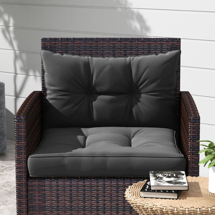 Garden chair cushions, 10 cm thick, dark gray polyester